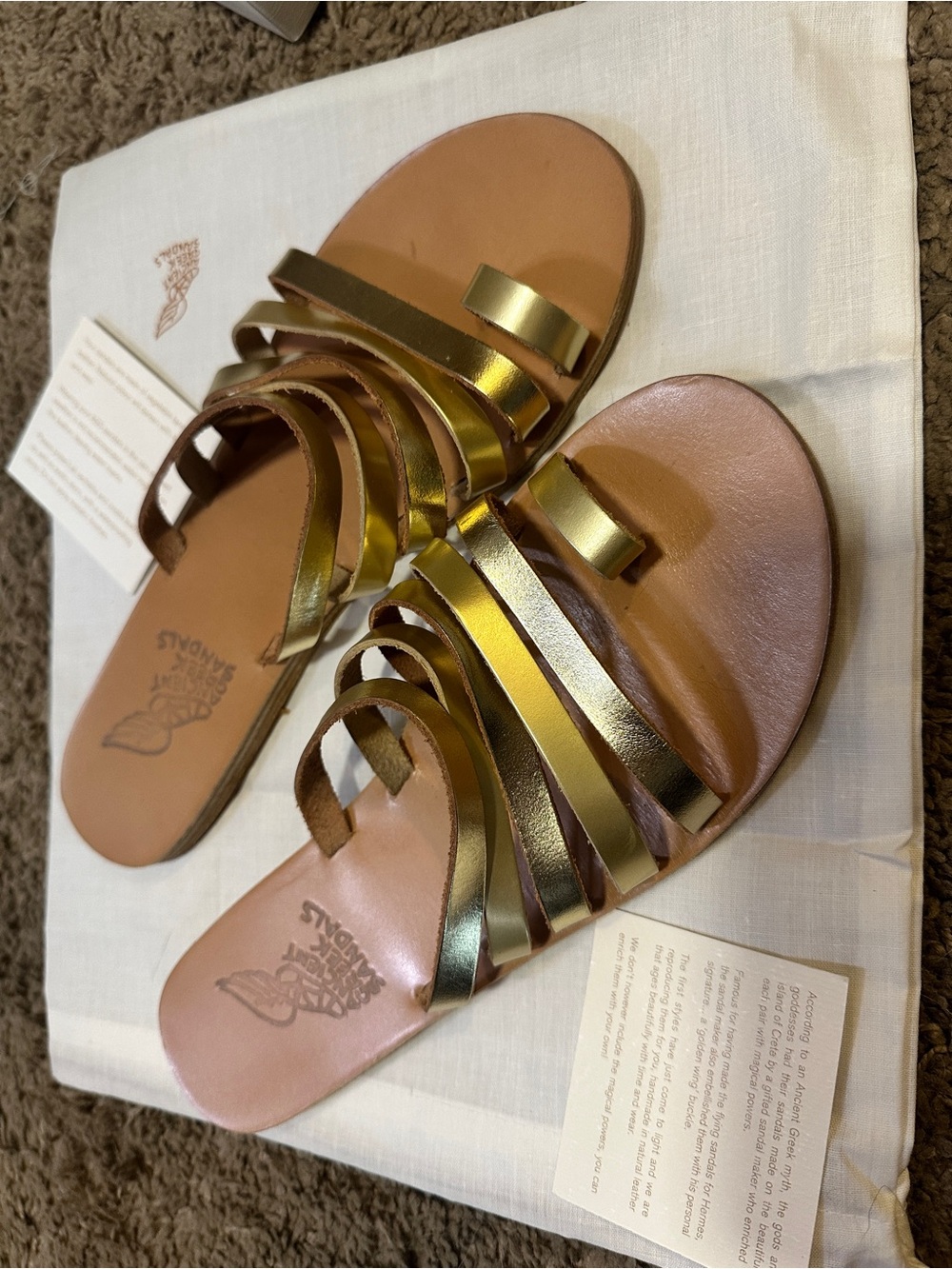 Ancient Greek Sandals Niki Metallic Multi-Strap Slide Sandals - Picture 4 of 10